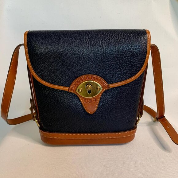 Dooney & Bourke USA vintage crossbody bag in navy blue pebbled - Picture 1 of 8